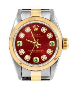 Rolex Oyster Perpetual 24mm Two Tone 6700-TT-RED-8D3E-SMT-OYS