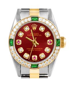 Rolex Oyster Perpetual 24mm Two Tone 6700-TT-RED-8D3R-4EMD-OYS