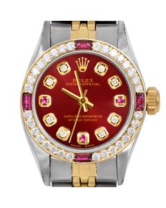 Rolex Oyster Perpetual 24mm Two Tone 6700-TT-RED-8D3R-4RBY-JBL
