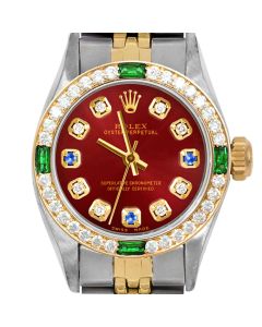 Rolex Oyster Perpetual 24mm Two Tone 6700-TT-RED-8D3S-4EMD-JBL