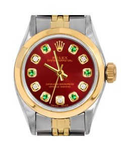 Rolex Oyster Perpetual 24mm Two Tone 6700-TT-RED-ADE-SMT-JBL