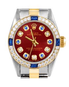 Rolex Oyster Perpetual 24mm Two Tone 6700-TT-RED-ADS-4SPH-OYS