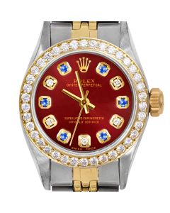Rolex Oyster Perpetual 24mm Two Tone 6700-TT-RED-ADS-BDS-JBL