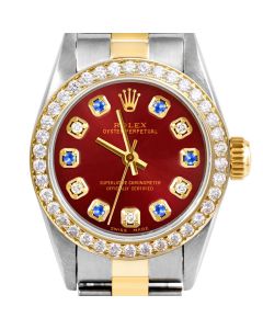 Rolex Oyster Perpetual 24mm Two Tone 6700-TT-RED-ADS-BDS-OYS