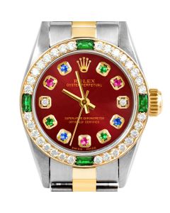 Rolex Oyster Perpetual 24mm Two Tone 6700-TT-RED-ERDS-4EMD-OYS