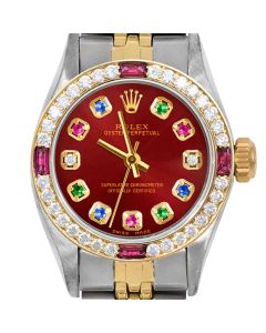 Rolex Oyster Perpetual 24mm Two Tone 6700-TT-RED-ERDS-4RBY-JBL