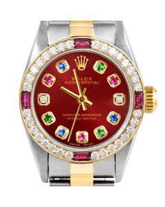 Rolex Oyster Perpetual 24mm Two Tone 6700-TT-RED-ERDS-4RBY-OYS