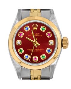 Rolex Oyster Perpetual 24mm Two Tone 6700-TT-RED-ERDS-SMT-JBL