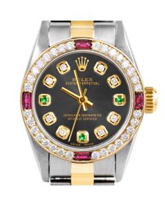 Rolex Oyster Perpetual 24mm Two Tone 6700-TT-RHO-8D3E-4RBY-OYS