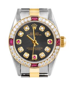 Rolex Oyster Perpetual 24mm Two Tone 6700-TT-RHO-8D3R-4RBY-OYS