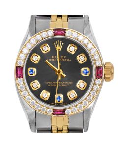 Rolex Oyster Perpetual 24mm Two Tone 6700-TT-RHO-8D3S-4RBY-JBL