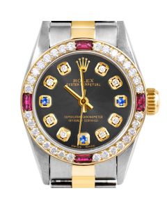 Rolex Oyster Perpetual 24mm Two Tone 6700-TT-RHO-8D3S-4RBY-OYS