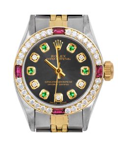 Rolex Oyster Perpetual 24mm Two Tone 6700-TT-RHO-ADE-4RBY-JBL