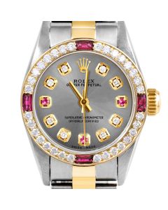 Rolex Oyster Perpetual 24mm Two Tone 6700-TT-SLT-8D3R-4RBY-OYS
