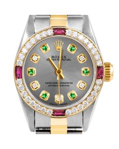 Rolex Oyster Perpetual 24mm Two Tone 6700-TT-SLT-ADE-4RBY-OYS