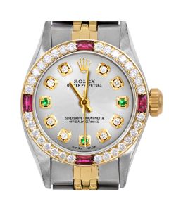 Rolex Oyster Perpetual 24mm Two Tone 6700-TT-SLV-8D3E-4RBY-JBL