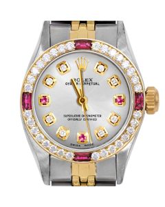 Rolex Oyster Perpetual 24mm Two Tone 6700-TT-SLV-8D3R-4RBY-JBL