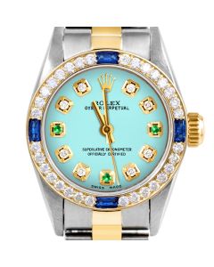 Rolex Oyster Perpetual 24mm Two Tone 6700-TT-TRQ-8D3E-4SPH-OYS