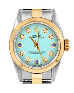 Rolex Oyster Perpetual 24mm Two Tone 6700-TT-TRQ-8D3S-SMT-OYS
