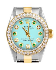 Rolex Oyster Perpetual 24mm Two Tone 6700-TT-TRQ-ADE-BDS-OYS