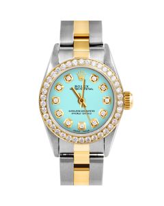 Rolex Oyster Perpetual 24mm Two Tone 6700-TT-TRQ-DIA-AM-BDS-OYS