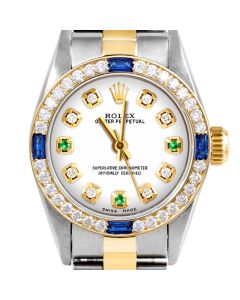 Rolex Oyster Perpetual 24mm Two Tone 6700-TT-WHT-8D3E-4SPH-OYS