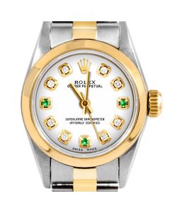 Rolex Oyster Perpetual 24mm Two Tone 6700-TT-WHT-8D3E-SMT-OYS