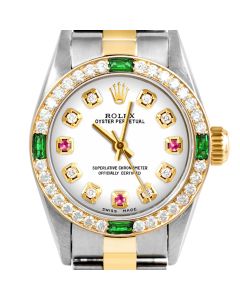Rolex Oyster Perpetual 24mm Two Tone 6700-TT-WHT-8D3R-4EMD-OYS