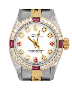 Rolex Oyster Perpetual 24mm Two Tone 6700-TT-WHT-8D3R-4RBY-JBL