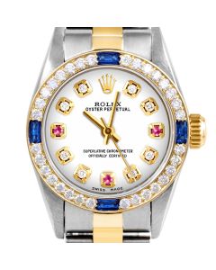 Rolex Oyster Perpetual 24mm Two Tone 6700-TT-WHT-8D3R-4SPH-OYS