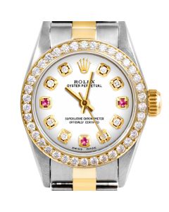 Rolex Oyster Perpetual 24mm Two Tone 6700-TT-WHT-8D3R-BDS-OYS