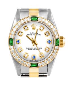 Rolex Oyster Perpetual 24mm Two Tone 6700-TT-WHT-8D3S-4EMD-OYS