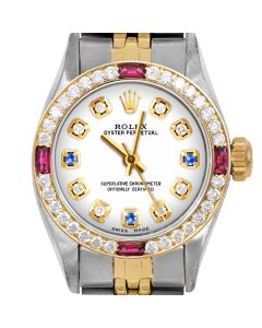 Rolex Oyster Perpetual 24mm Two Tone 6700-TT-WHT-8D3S-4RBY-JBL
