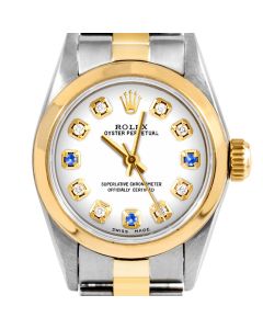 Rolex Oyster Perpetual 24mm Two Tone 6700-TT-WHT-8D3S-SMT-OYS