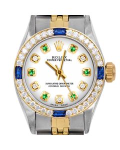 Rolex Oyster Perpetual 24mm Two Tone 6700-TT-WHT-ADE-4SPH-JBL