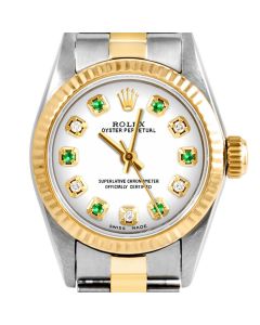 Rolex Oyster Perpetual 24mm Two Tone 6700-TT-WHT-ADE-FLT-OYS