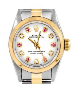 Rolex Oyster Perpetual 24mm Two Tone 6700-TT-WHT-ADR-SMT-OYS