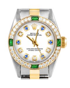 Rolex Oyster Perpetual 24mm Two Tone 6700-TT-WHT-ADS-4EMD-OYS