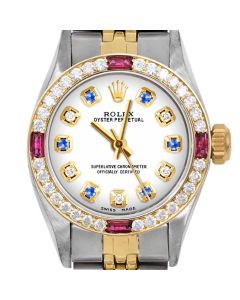 Rolex Oyster Perpetual 24mm Two Tone 6700-TT-WHT-ADS-4RBY-JBL