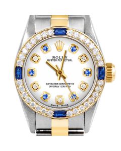 Rolex Oyster Perpetual 24mm Two Tone 6700-TT-WHT-ADS-4SPH-OYS