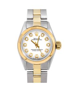 Rolex Oyster Perpetual 24mm Two Tone 6700-TT-WHT-DIA-AM-SMT-OYS-FD