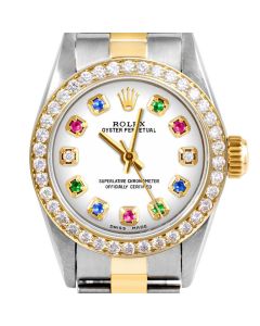 Rolex Oyster Perpetual 24mm Two Tone 6700-TT-WHT-ERDS-BDS-OYS