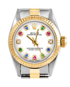 Rolex Oyster Perpetual 24mm Two Tone 6700-TT-WHT-ERDS-FLT-OYS