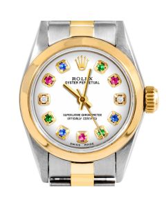 Rolex Oyster Perpetual 24mm Two Tone 6700-TT-WHT-ERDS-SMT-OYS