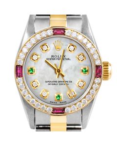 Rolex Oyster Perpetual 24mm Two Tone 6700-TT-WMOP-8D3E-4RBY-OYS