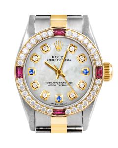 Rolex Oyster Perpetual 24mm Two Tone 6700-TT-WMOP-8D3S-4RBY-OYS