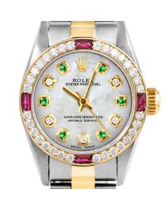 Rolex Oyster Perpetual 24mm Two Tone 6700-TT-WMOP-ADE-4RBY-OYS