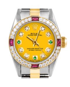 Rolex Oyster Perpetual 24mm Two Tone 6700-TT-YLW-8D3E-4RBY-OYS