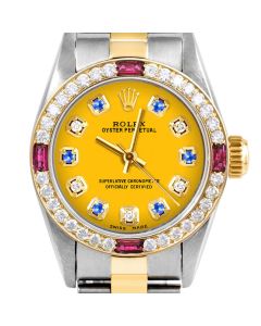 Rolex Oyster Perpetual 24mm Two Tone 6700-TT-YLW-ADS-4RBY-OYS