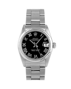 Rolex Datejust 31 mm Stainless Steel 6827-SS-BLK-ROM-4EMD-OYS